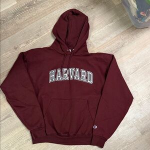 Men’s Champion Harvard Hoodie with strict he’d patch letter logo